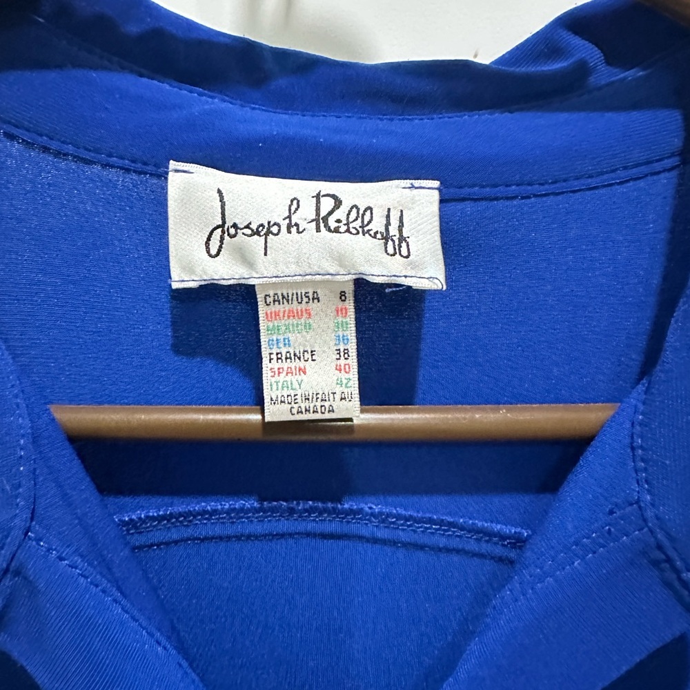 Joseph Ribkoff Royal Blue Ruffled Hem Button-Down Top - Picture 3 of 5